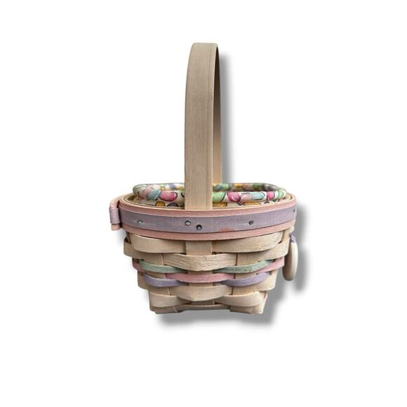 Longaberger 2000 Small Easter Jelly Beans Whitewashed w/ Liner Protector Tie On - Picture 4 of 8